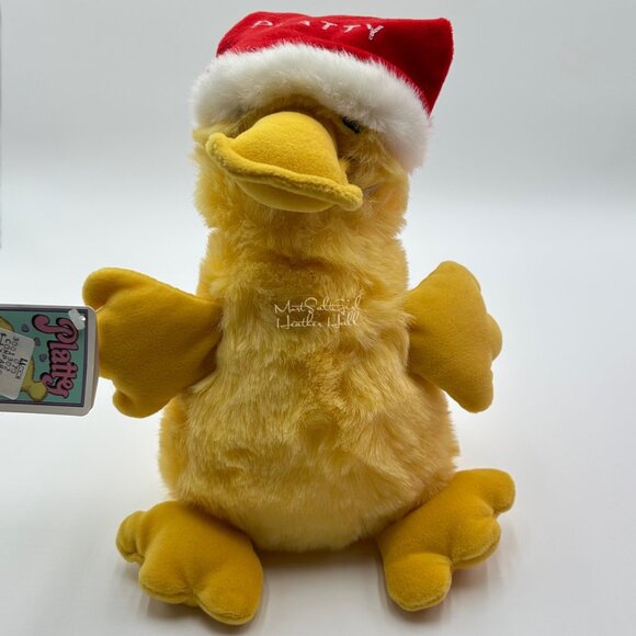 Vintage 1989 Deadstock Platty Santa Duck Plush Yellow By Cheryl Johnson - Picture 16 of 16